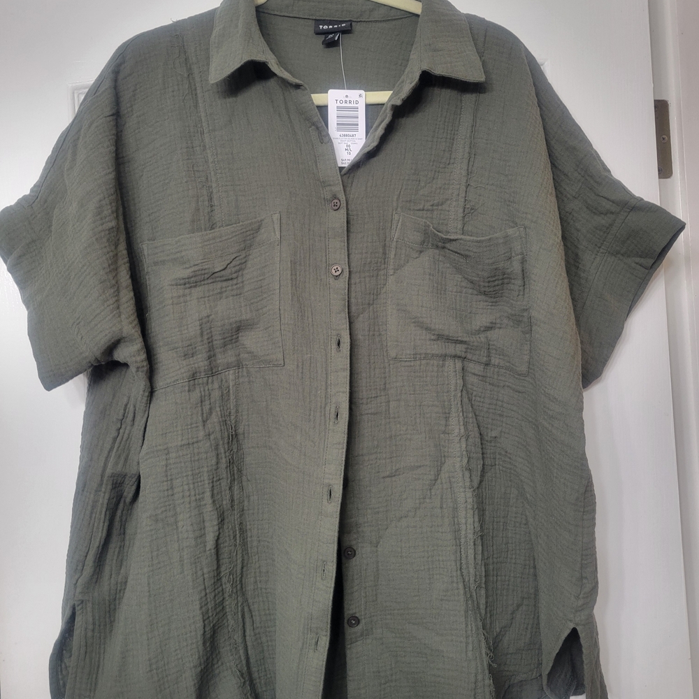 Torrid Deep Depth Green Dolman Shirt